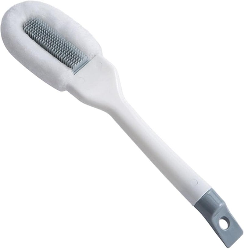 فرشاة تنظيف الأحذية البيضاء المريحة مع مقبض ممتد للاستخدام المنزلي وفي الحمام - Image 1